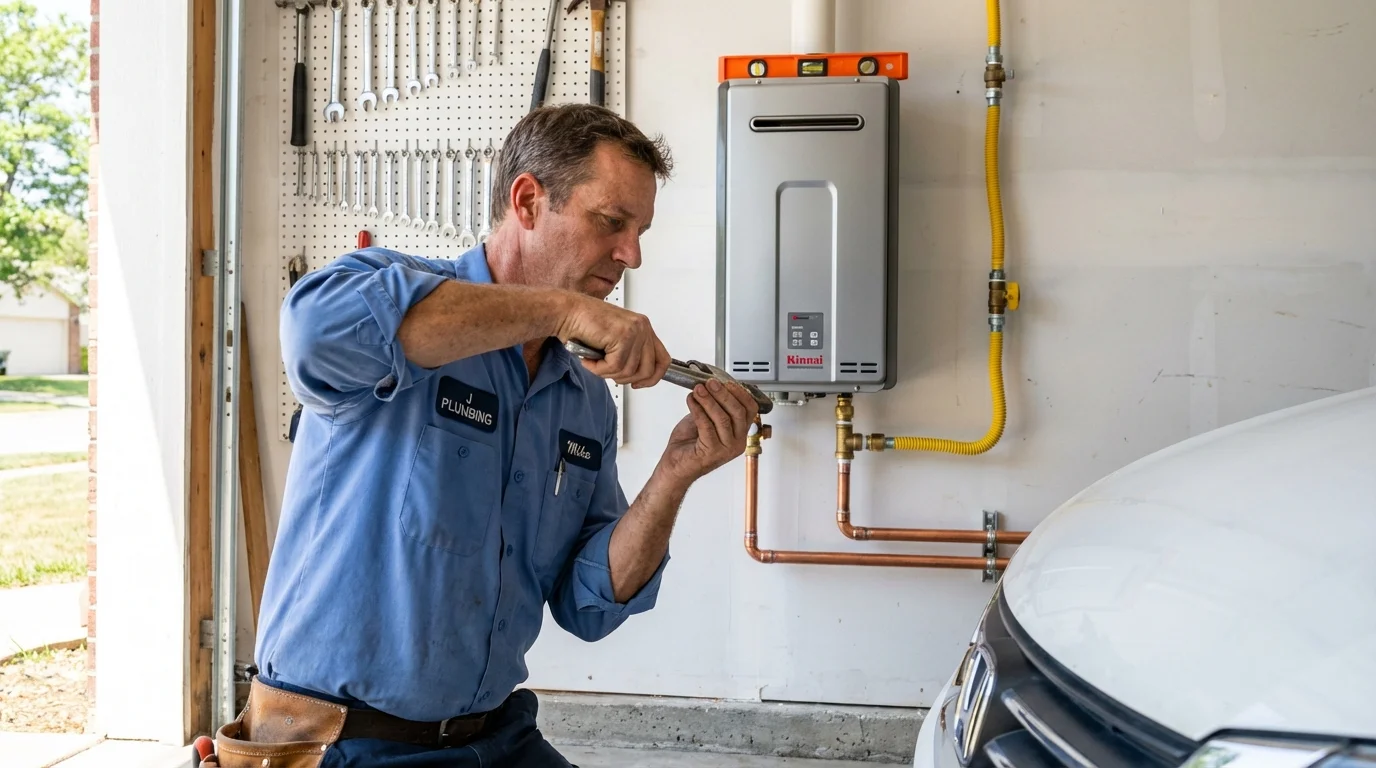 Tankless water heater installation by a Johns Plumbing LLC plumber in Heyworth